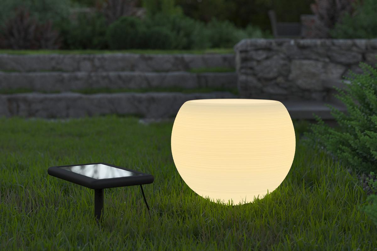 Solarleuchte Vase Weiß max. 2 Watt - Weiß, KONVENTIONELL, Kunststoff (25/20cm) - Modern Living