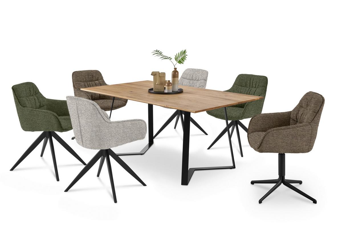 KRZESŁO Z PODŁOKIETNIKAMI TOM -EXKLUSIV- -MR- - taupe, Design, metal/tkanina (62/87/61cm) - Musterring