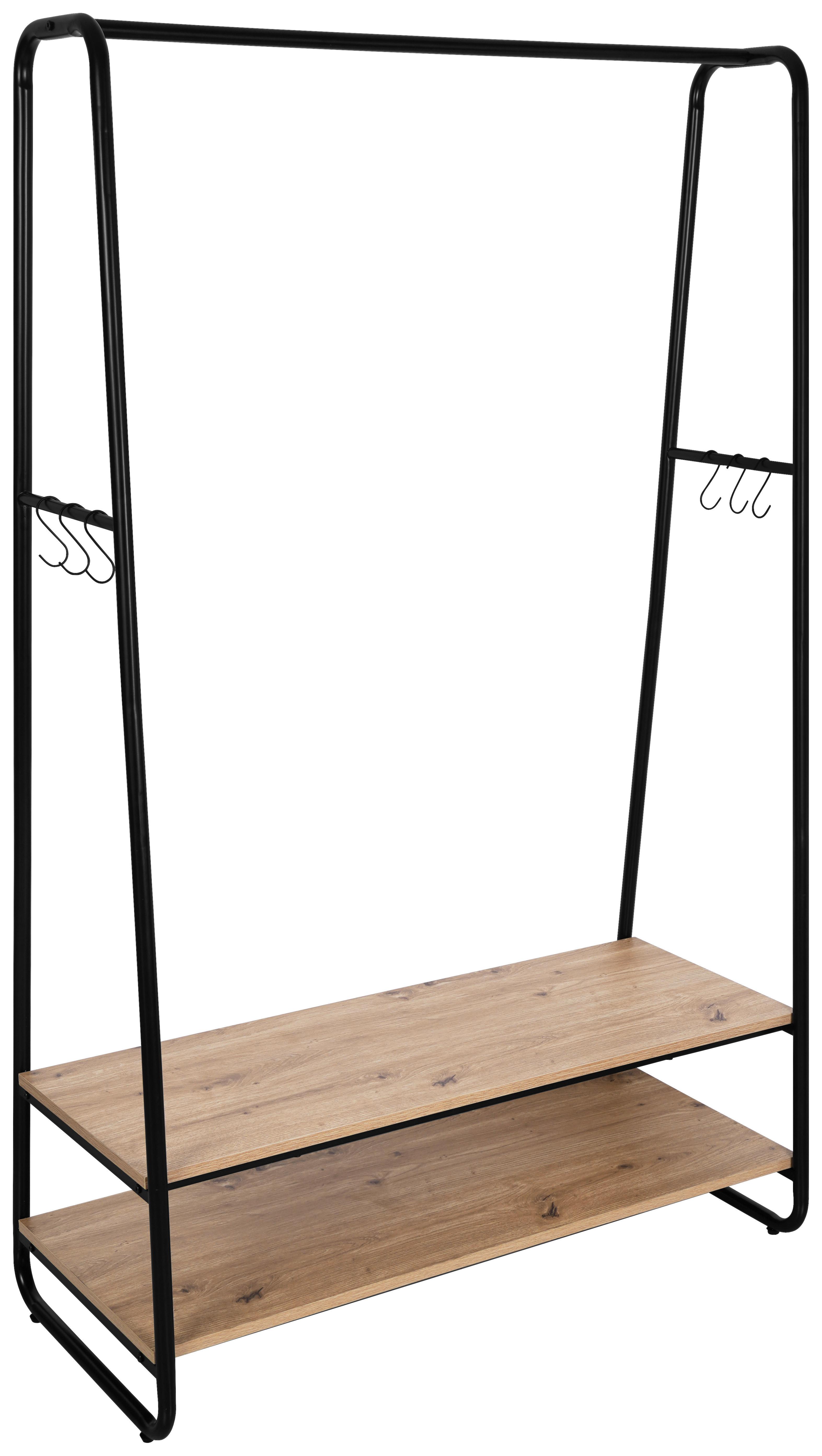 WIESZAK STOJĄCY TARA - kolor naturalny/czarny, Basics, materiał drewnopochodny/metal (100/160/45cm) - Milino