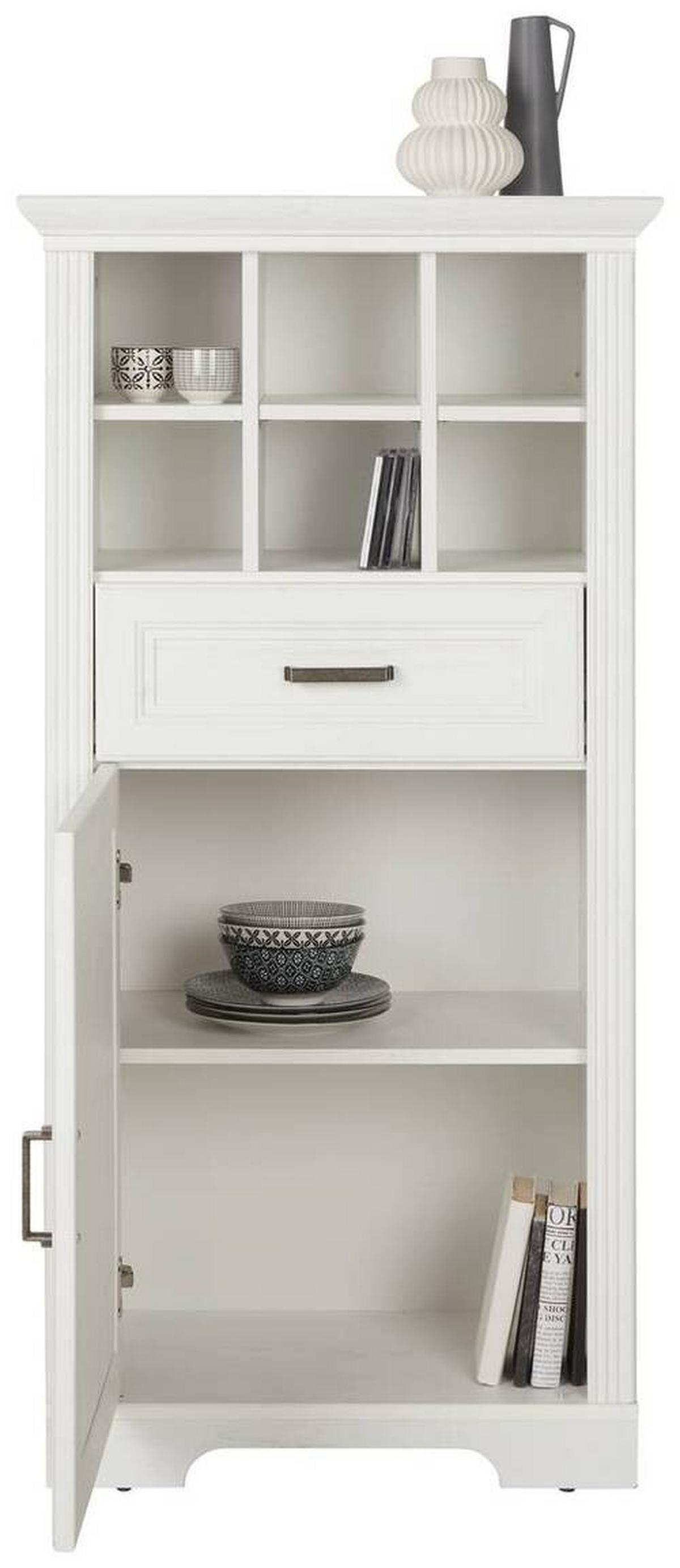 highboard in Weiss - couleur de pin, Romantik / Landhaus, métal/matériau de bois (66/136/42cm) - Zandiara