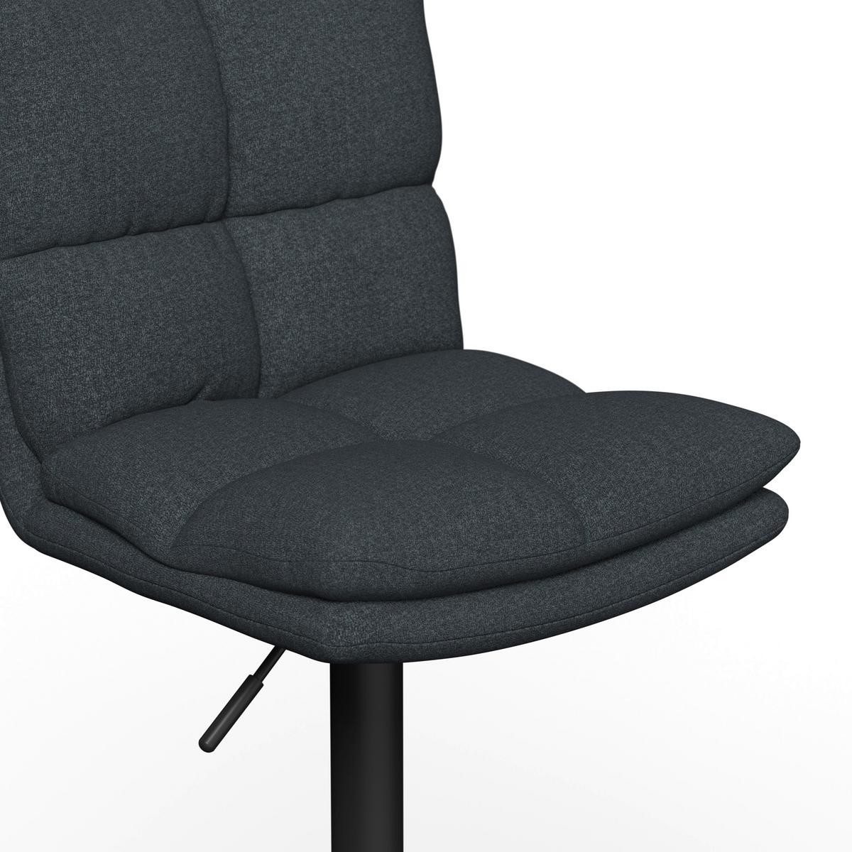 Barhocker Caja Schwarz Struktur Gepolstert - Schwarz, MODERN, Holz/Textil (47/87-107/49cm) - Bessagi Home