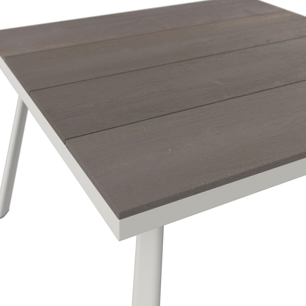 DINING-LOUNGESET ELISA - Weiss/Dunkelgrau, Modern, Kunststoff/Textil (238/74/75cm) - Bessagi Garden