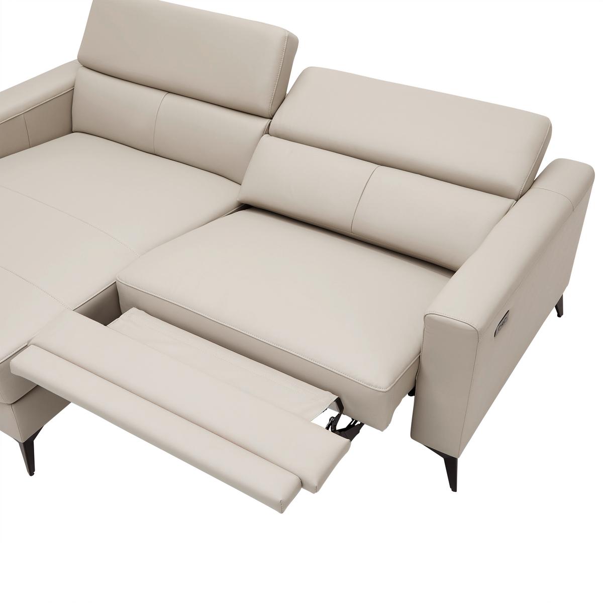 Sarokkanapé Bari - bézs, Konventionell, bőr/textil (102-163/75-95/214cm) - Mömax