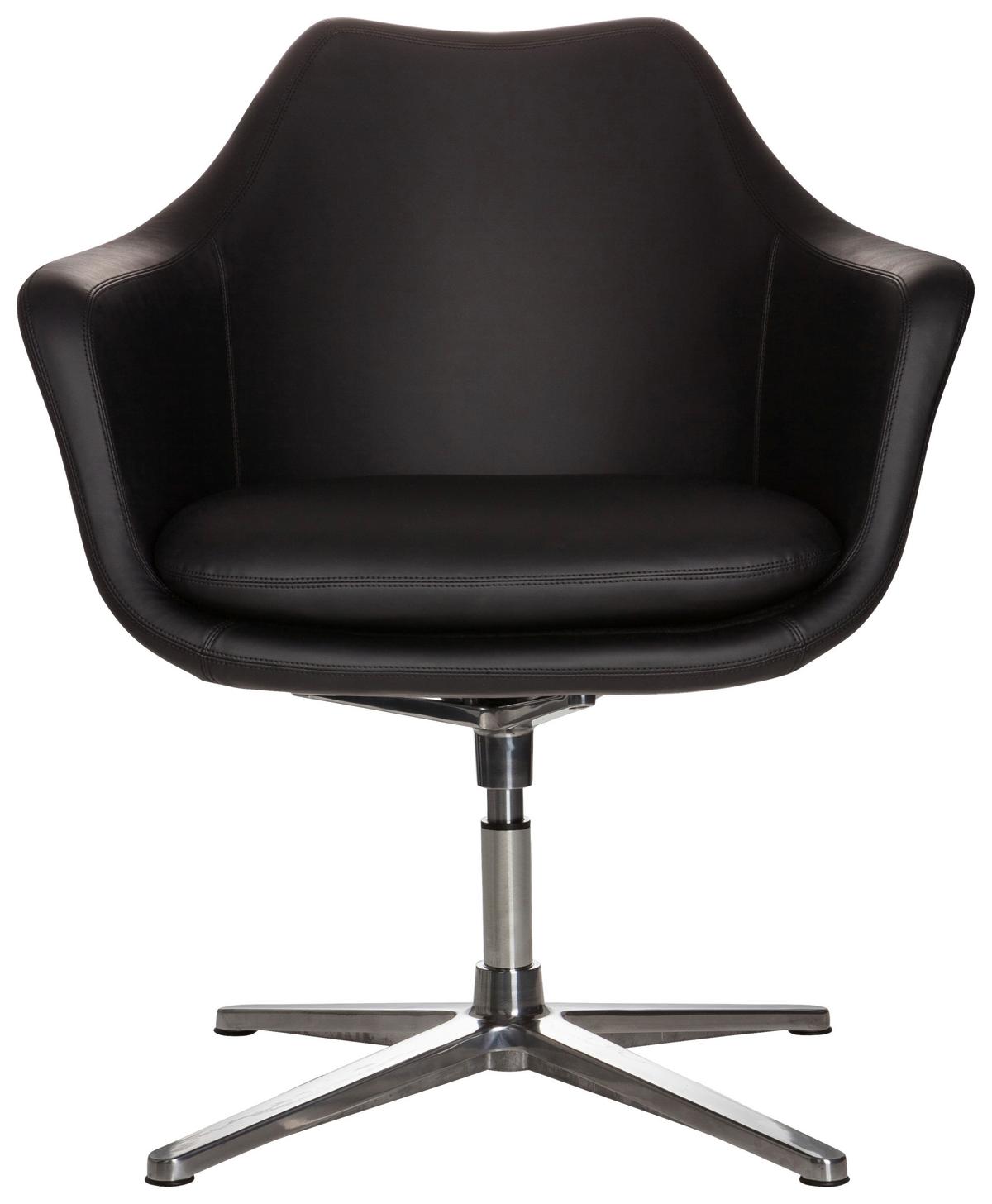 Vrtljivi Stol Artemia, Črna - srebrne barve/črna, Basics, kovina/tekstil (67/85/63cm) - MID.YOU