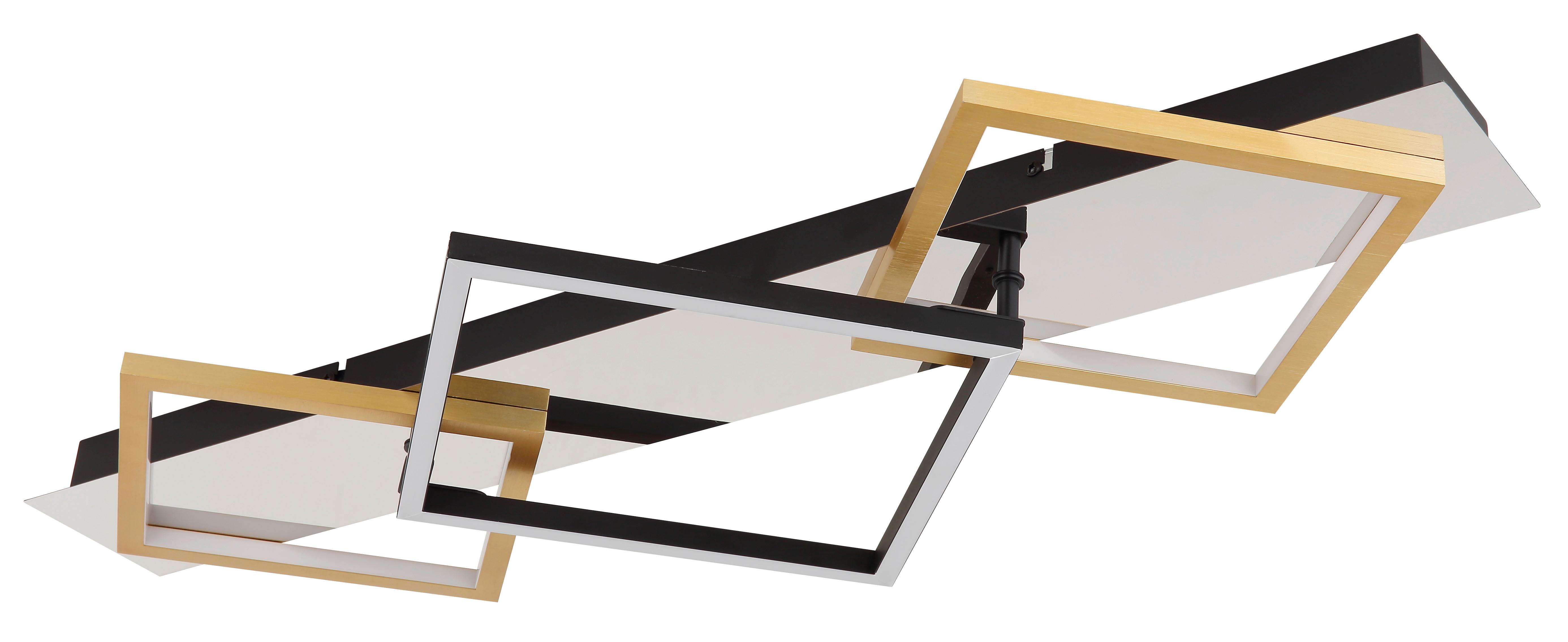 LED-Deckenleuchte Lesina Goldfarben/Schwarz max 32 Watt - Goldfarben/Opal, Design, Kunststoff/Metall (78/35,5cm) - Globo