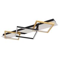 LED-Deckenleuchte Lesina Goldfarben/Schwarz max 32 Watt - Goldfarben/Opal, Design, Kunststoff/Metall (78/35,5cm) - Globo