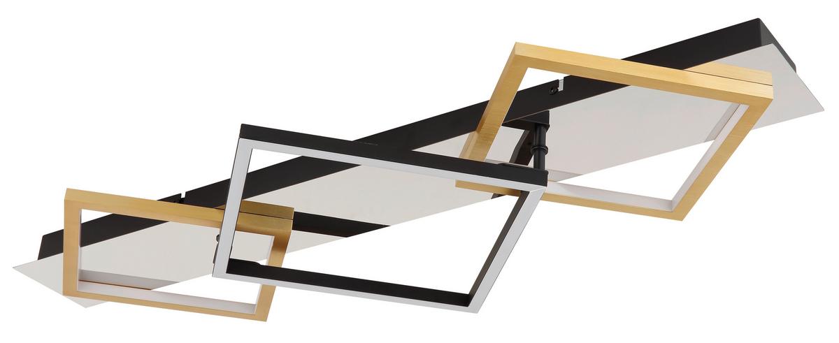 LED-Deckenleuchte Lesina Goldfarben/Schwarz max 32 Watt - Goldfarben/Opal, Design, Kunststoff/Metall (78/35,5cm) - Globo