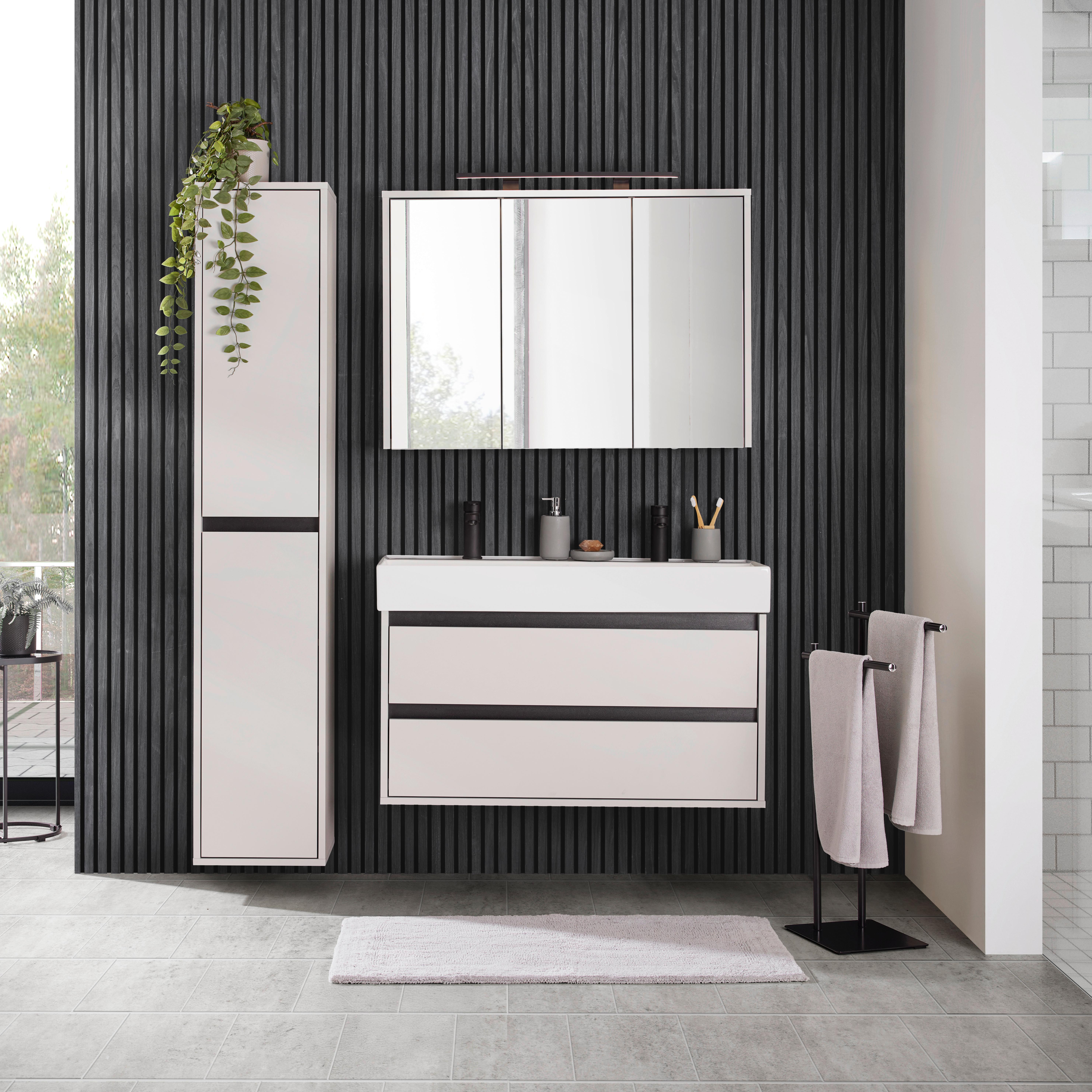 HÖGSKÅP SOPHIA -EXKLUSIV- - svart/kashmir, Modern, trämaterial (35/190/33cm) - Mömax