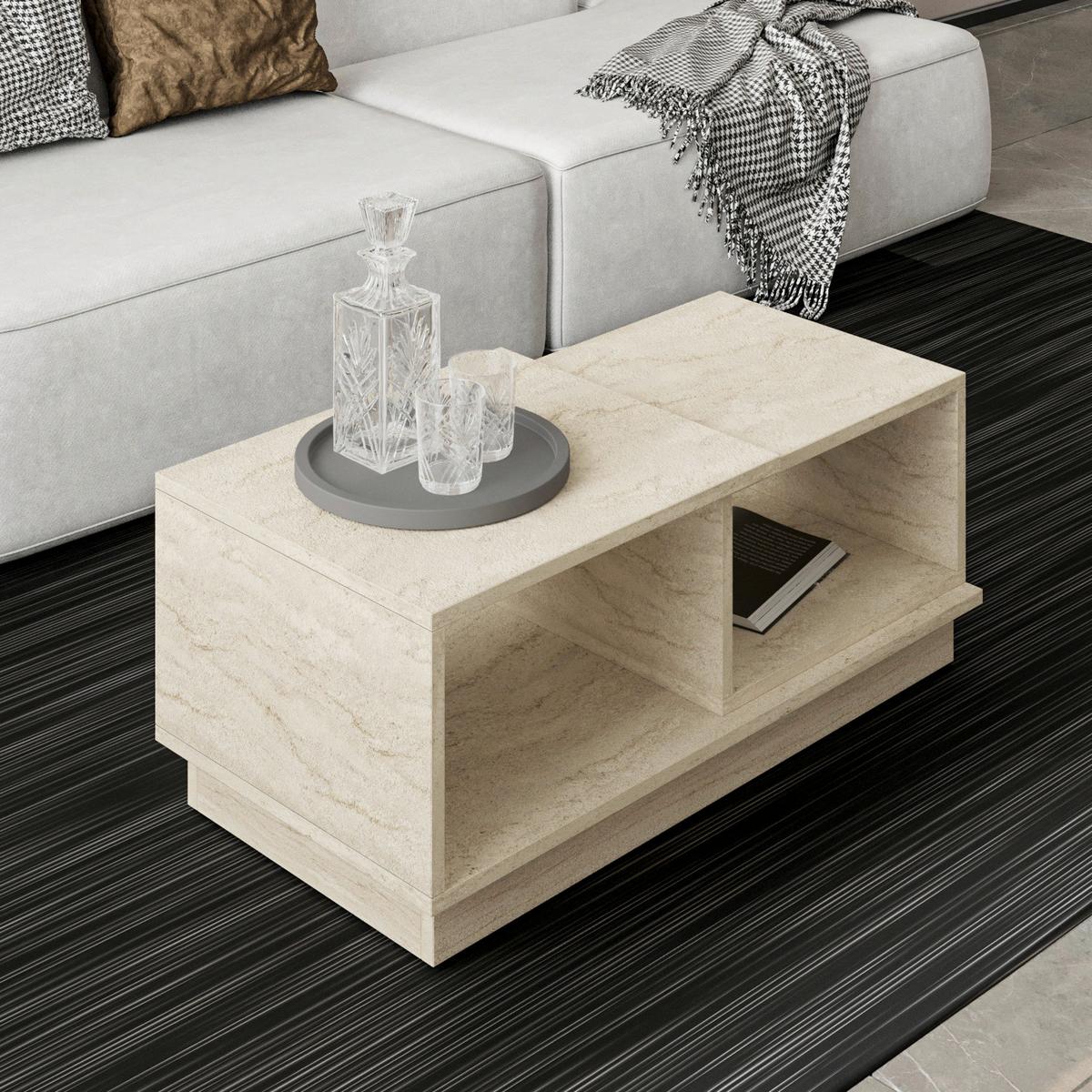 COUCHTISCH CONCEPT COUCHTISCH - Beige, Design, Holzwerkstoff (90/45/36cm) - Livetastic