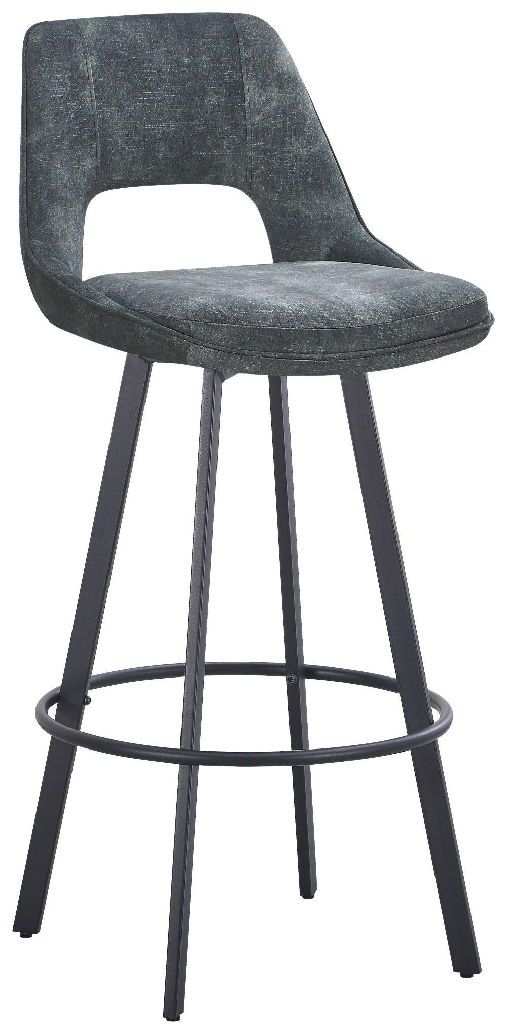 Taburet de bar TWIST - verde/negru, Modern, metal/textil (45/103/52cm) - Premium Living