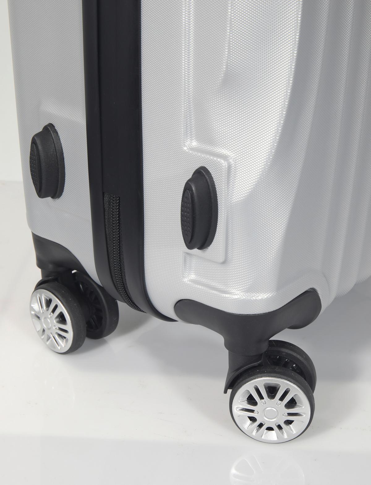 ZESTAW WALIZEK PODRÓŻNYCH CHICAGO - kolor srebrny, Trend, tworzywo sztuczne/metal - Novel