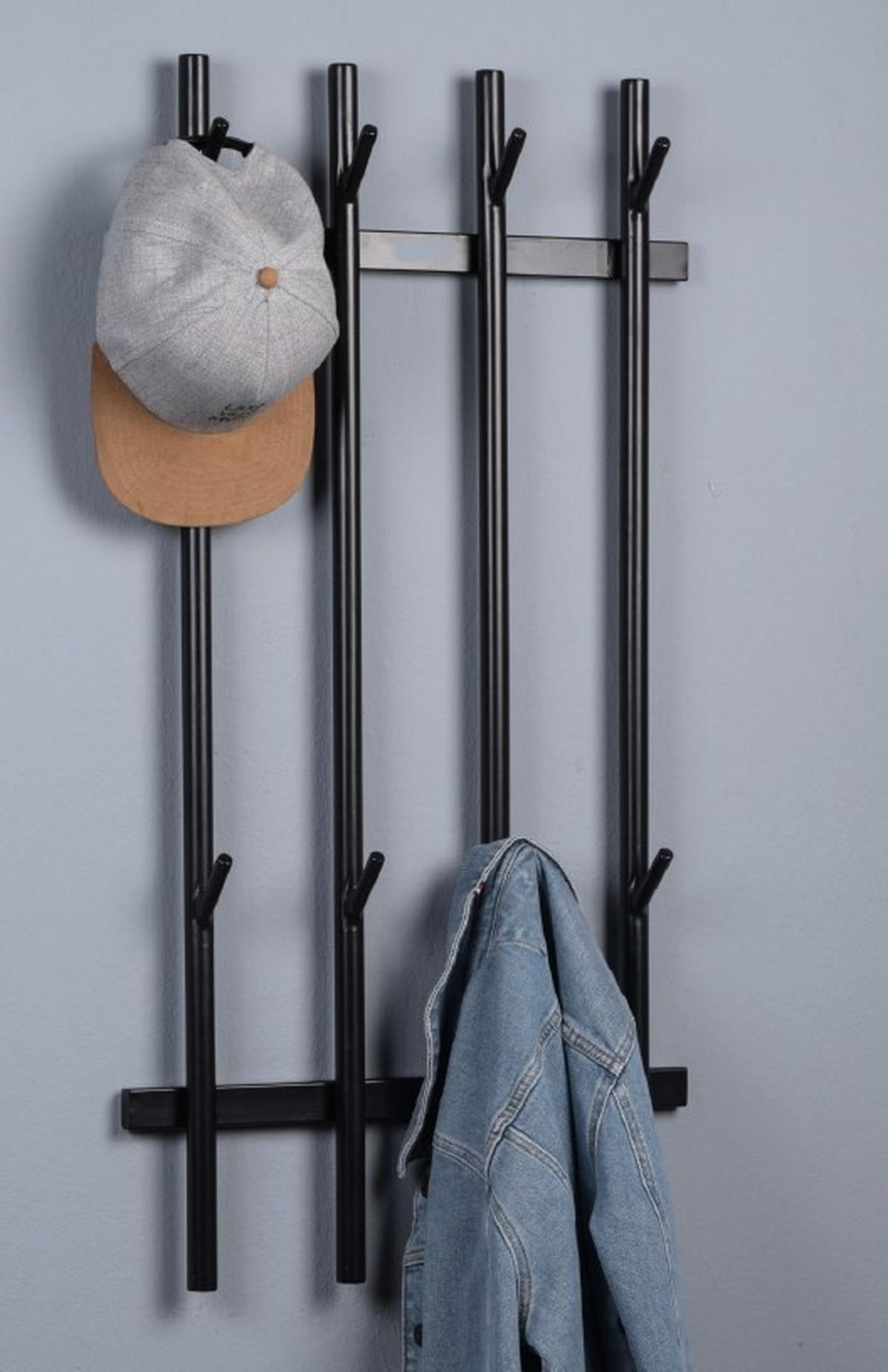 Wandgarderobe Vigo in Schwarz - Schwarz, Konventionell, Metall (46/90/5cm) - Mömax