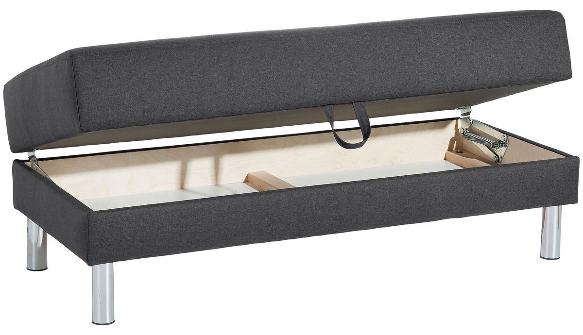 ECKSCHLAFSOFA JUST FASHION - Chromfarben/Graphitfarben, KONVENTIONELL, Textil/Metall (152/230cm) - Max Winzer