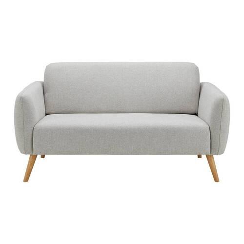 Dvosed Pia, Svetlo Siv - naravne barve/svetlo siva, Moderno, tekstil/les (146/76/75cm) - Bessagi Home