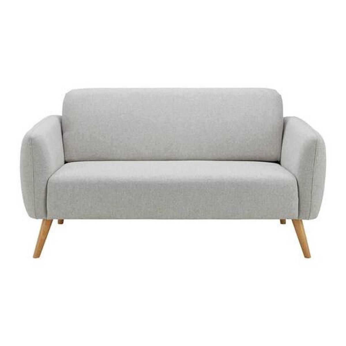 Sofa Pia Hellgrau Webstoff - Hellgrau/Naturfarben, MODERN, Holz/Textil (146/76/75cm) - Bessagi Home