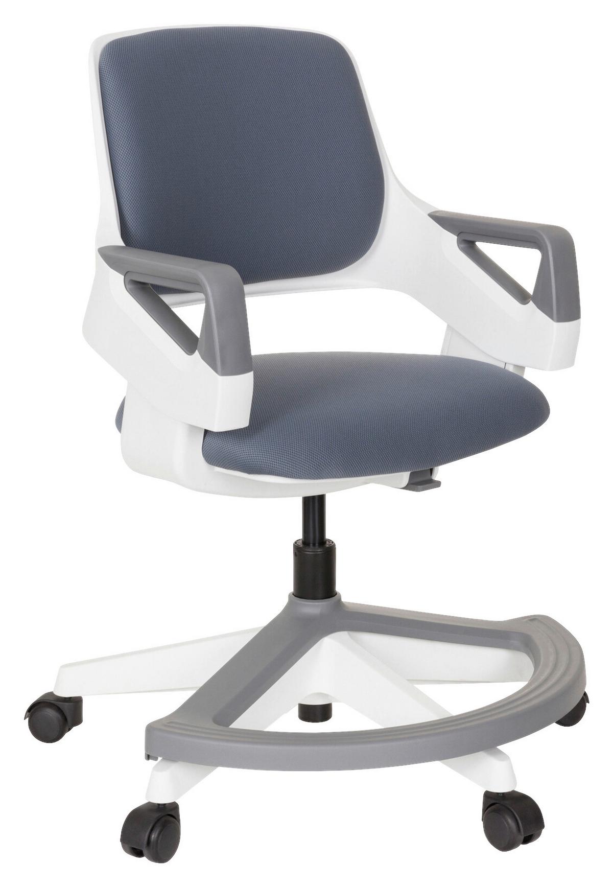 Jugenddrehstuhl Kid Flex ca. 53x80-93x60 cm Grau - Weiß/Grau, Basics, Kunststoff (53/80-93/60cm) - MID.YOU