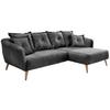 Wohnlandschaft Baggio Grau Velours - Buchefarben/Grau, MODERN, Holz/Textil (277/162cm) - Livetastic