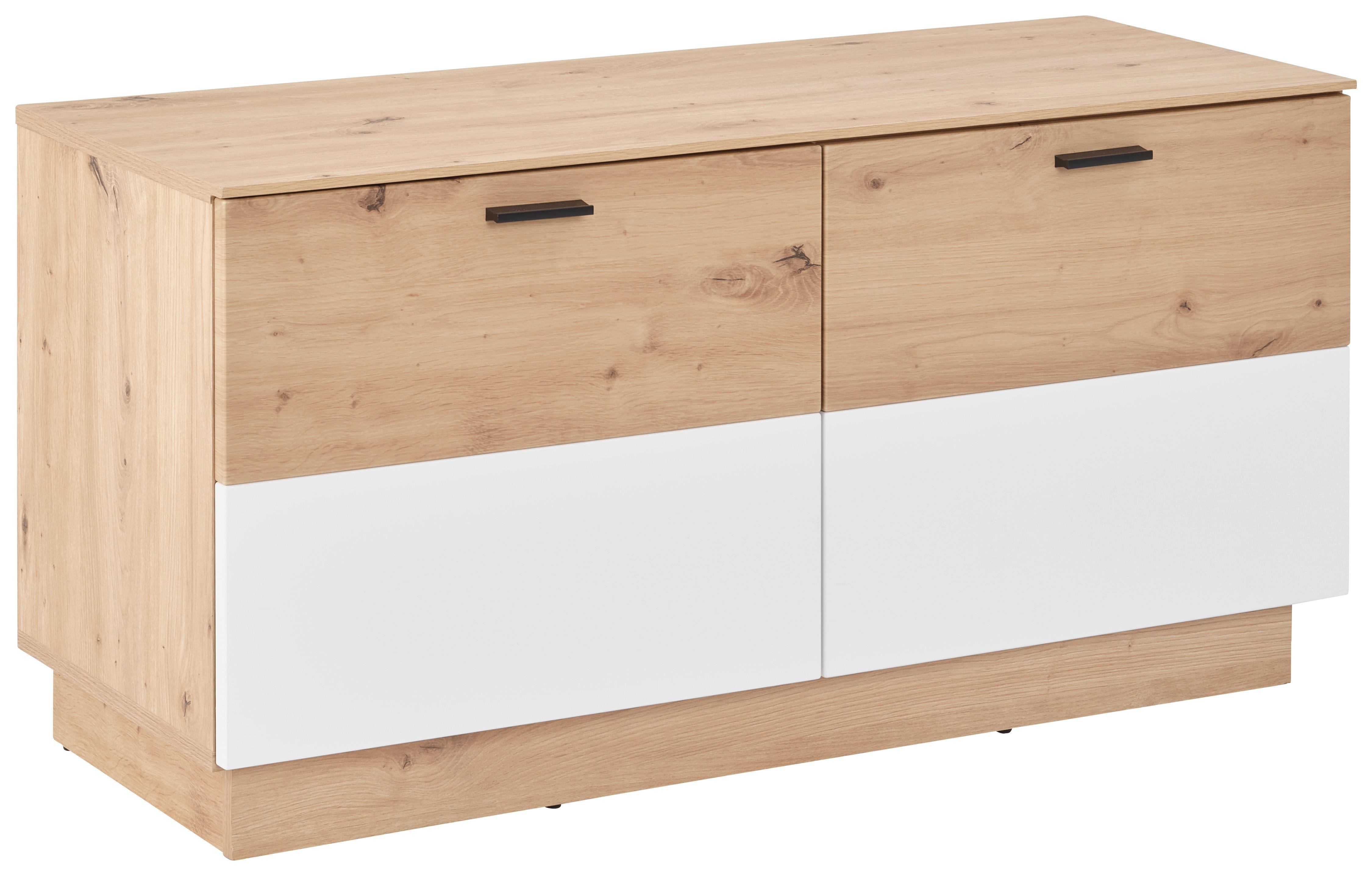 Klupa Tonale - bijela/hrast Artisan, Konvencionalno, drvni materijal/plastika (106,5/53,6/40cm) - Modern Living