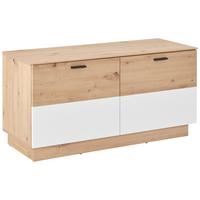 Klupa Tonale - bijela/hrast Artisan, Konvencionalno, drvni materijal/plastika (106,5/53,6/40cm) - Modern Living