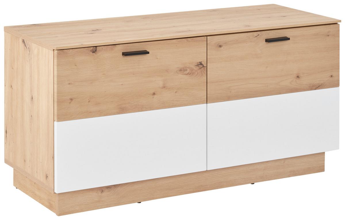Klupa Tonale - bijela/hrast Artisan, Konvencionalno, drvni materijal/plastika (106,5/53,6/40cm) - Modern Living
