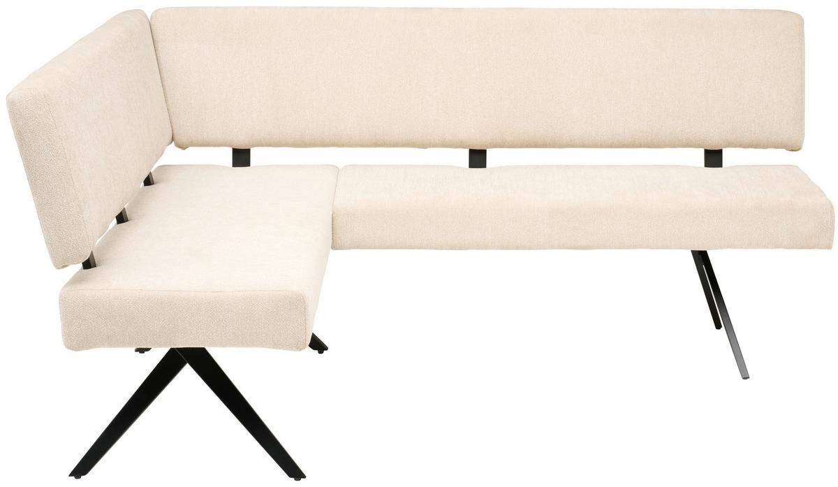 ŁAWKA NAROŻNA CHIOS - beżowy/czarny, Konventionell, metal/tkanina (150/190cm) - Livetastic