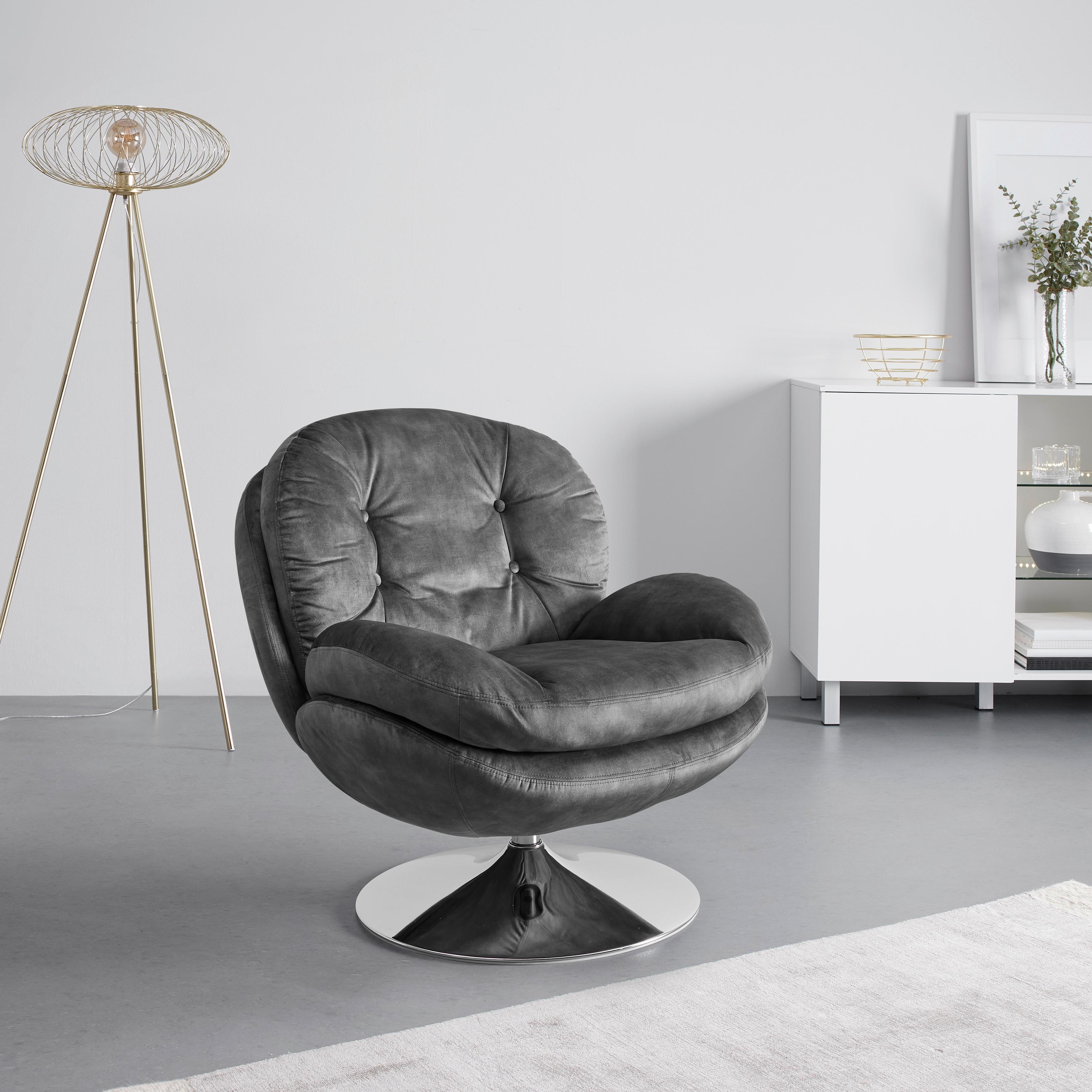 Relax Fotel Ommy - szürke, Modern, textil/fém (82,5/84,5/85,5cm) - Bessagi Home