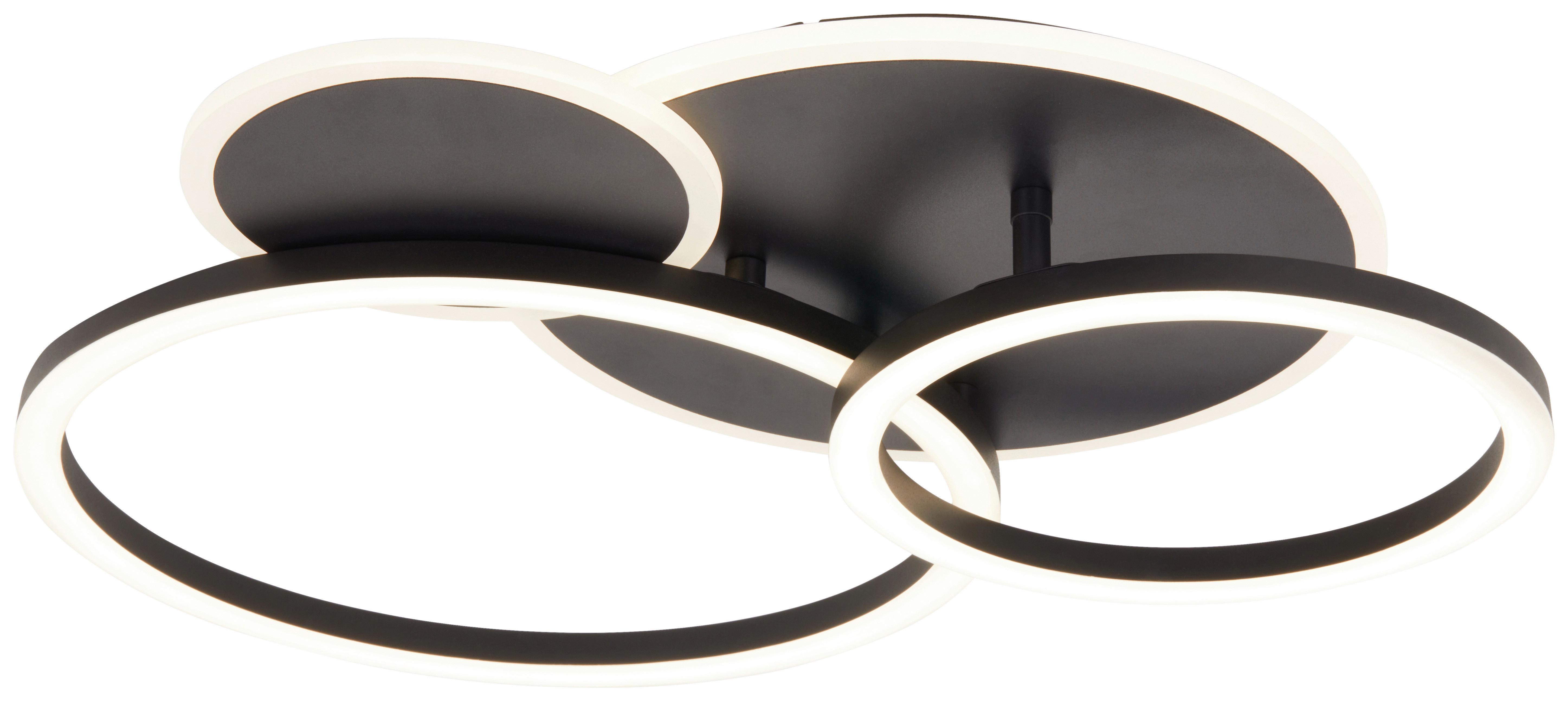 LED-Deckenleuchte Cool Schwarz max. 40 Watt - Schwarz, MODERN, Kunststoff/Metall (52/43/7cm)