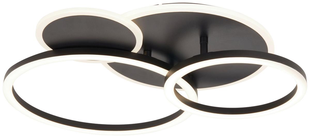 LED-Deckenleuchte Cool Schwarz max. 40 Watt - Schwarz, MODERN, Kunststoff/Metall (52/43/7cm)