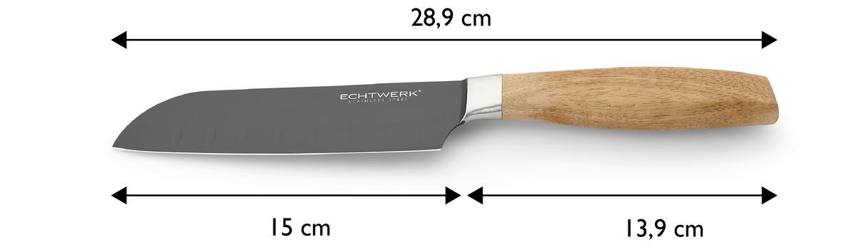 Santoku Kés Ew-Sm-0324 - fekete, Basics, fém (15cm) - Echtwerk