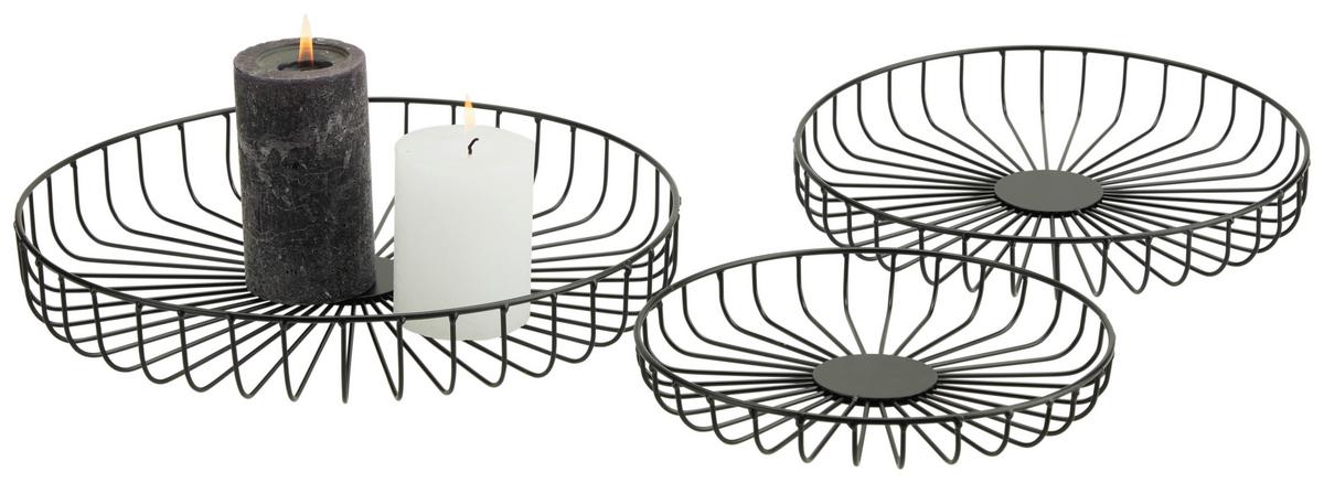 Dísztál Petra - fekete, Basics, fém (23/3cm) - Modern Living