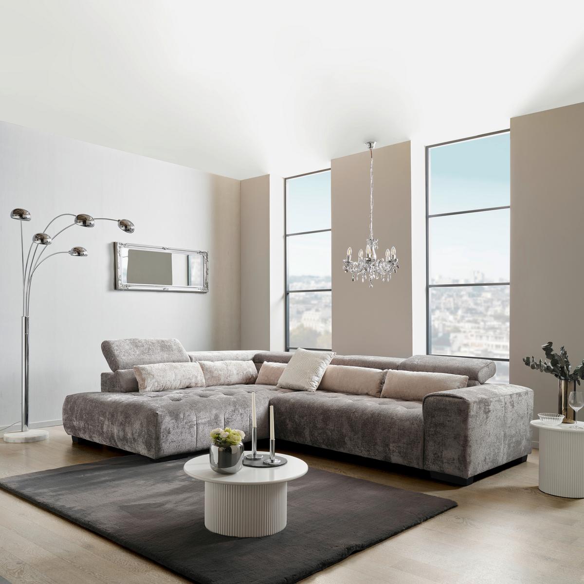 Ugaona Garnitura Matera - siva/crna, Moderno, drvo/tekstil (230/311cm)