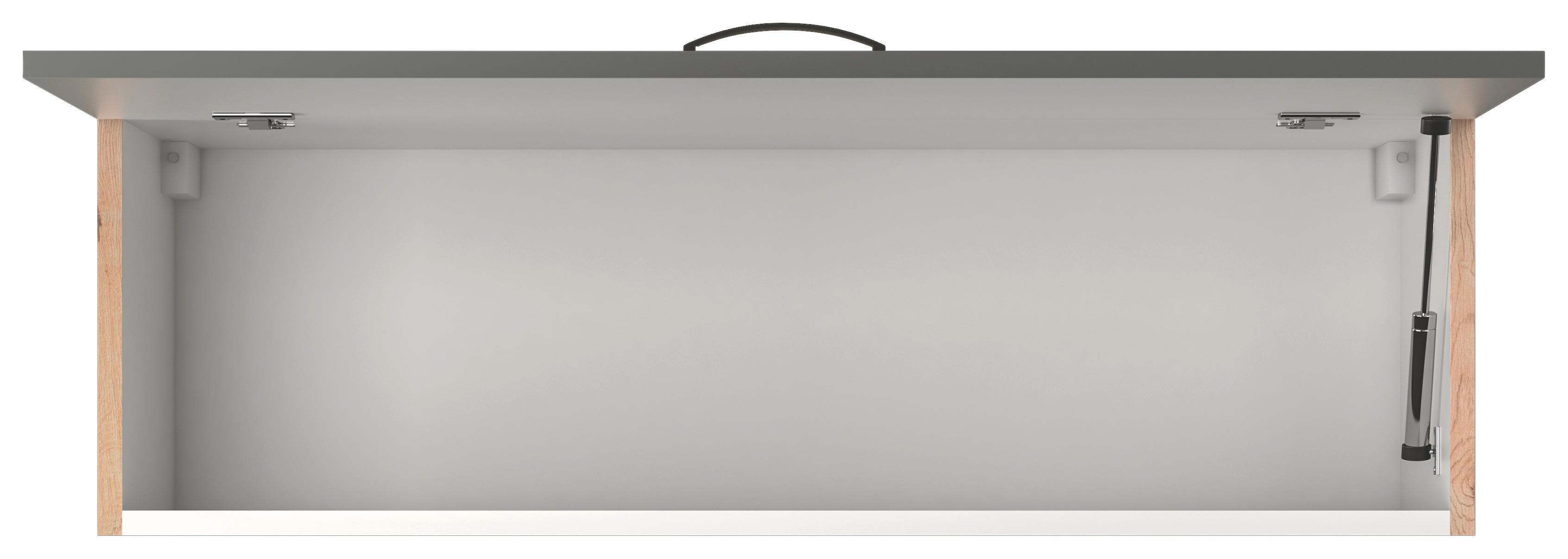 Küchenoberschrank Shadow ca. 100x32x32 cm Grau/Eiche - Edelstahlfarben/Dunkelgrau, MODERN, Holzwerkstoff/Metall (100/32/32cm) - FlexWell
