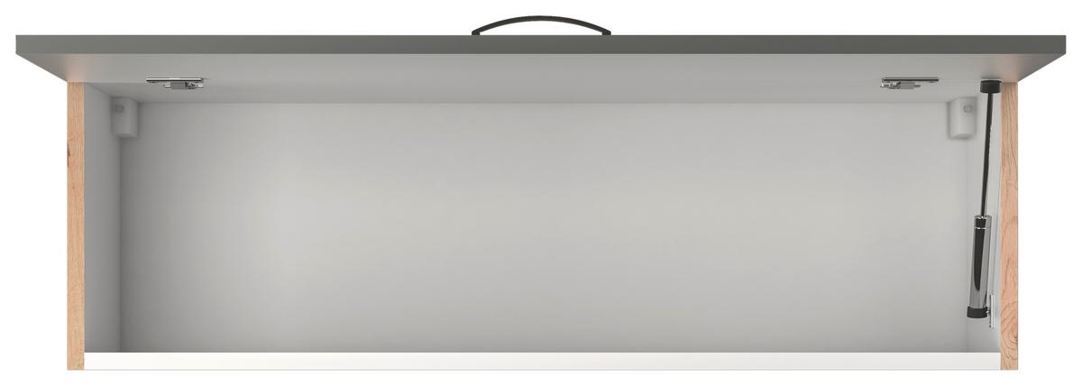 Küchenoberschrank Shadow ca. 100x32x32 cm Grau/Eiche - Edelstahlfarben/Dunkelgrau, MODERN, Holzwerkstoff/Metall (100/32/32cm) - FlexWell
