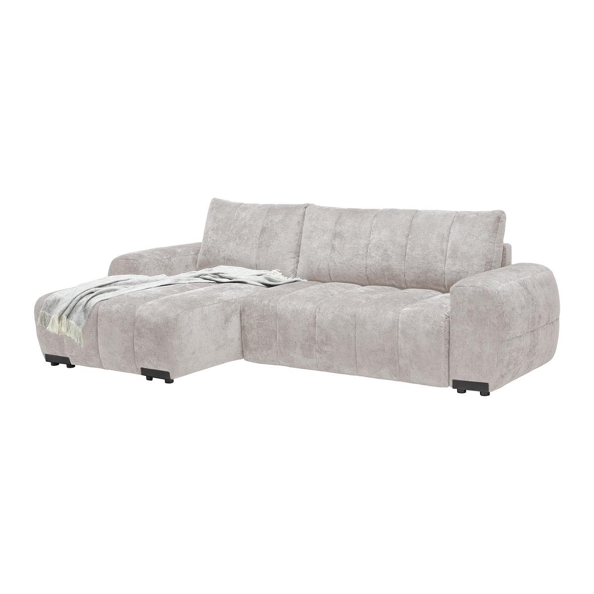 Wohnlandschaft Bolonia Creme - Schwarz Hochglanz/Creme, MODERN, Textil/Metall (166/93/273cm) - Mömax