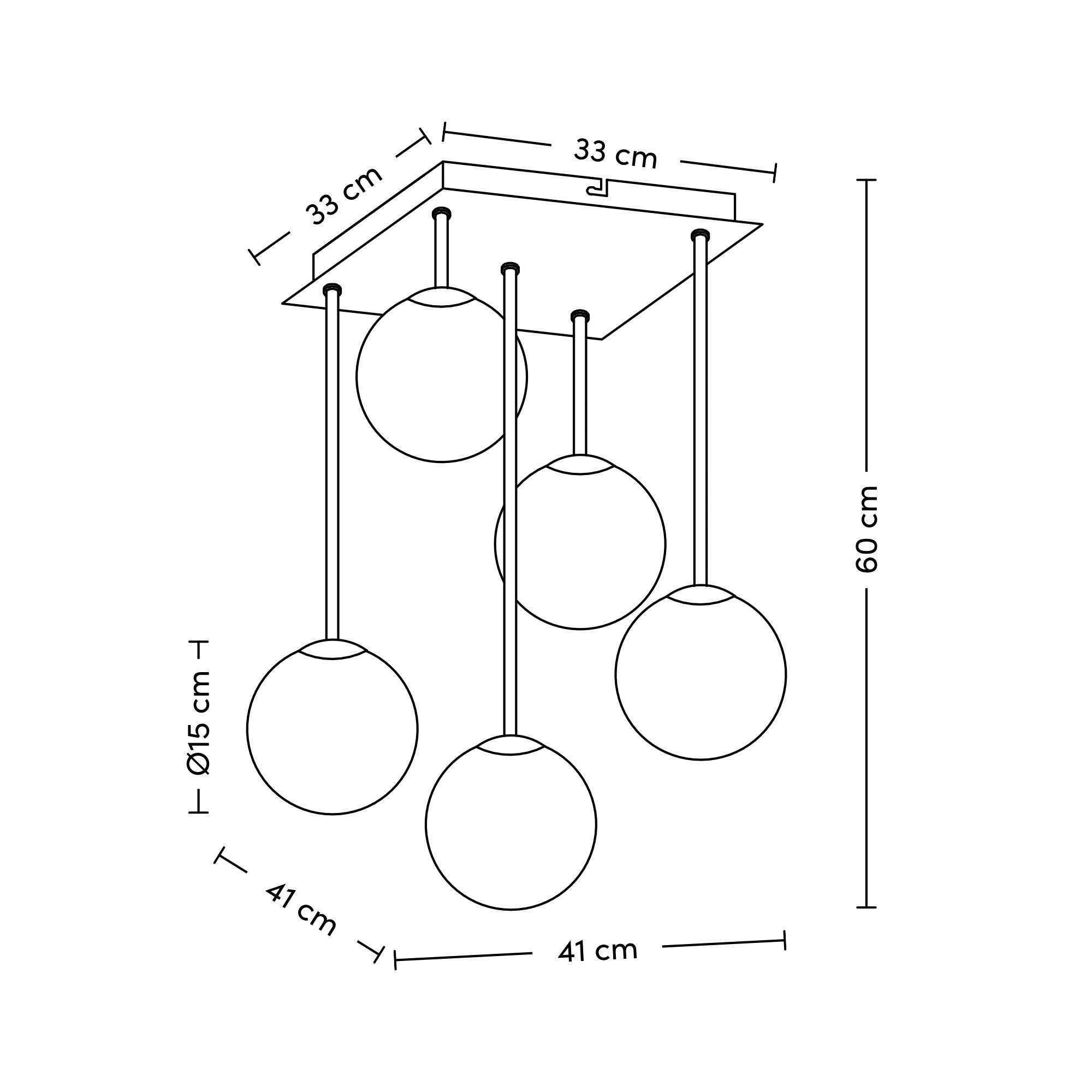 TAKLAMPA LIP - kromfärg/svart, Modern, metall/glas (41/41/61cm) - Mömax