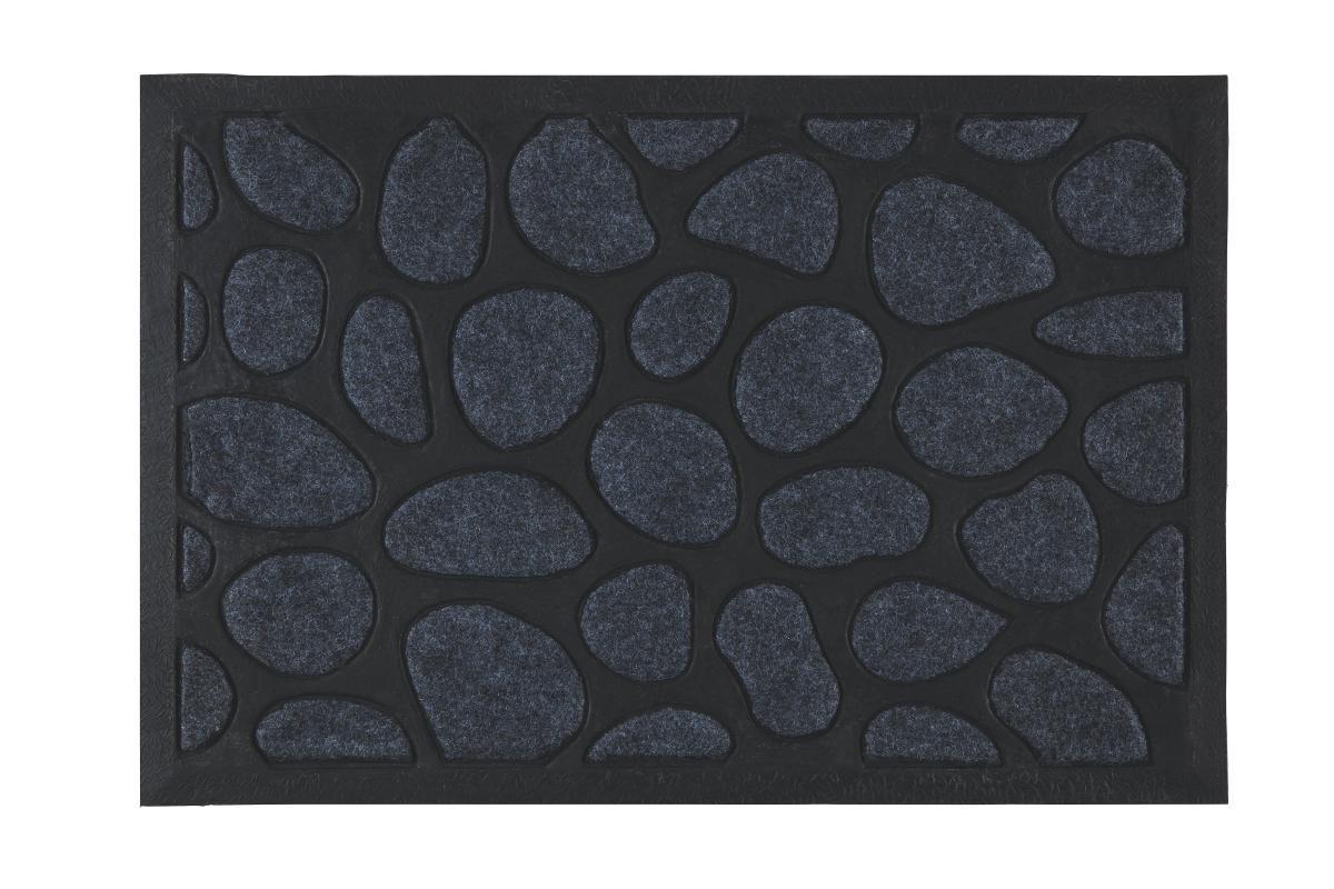 Fußmatte Stone in Schwarz ca. 40x60cm - Schwarz/Grau, KONVENTIONELL, Kunststoff/Textil (40/60cm) - Modern Living