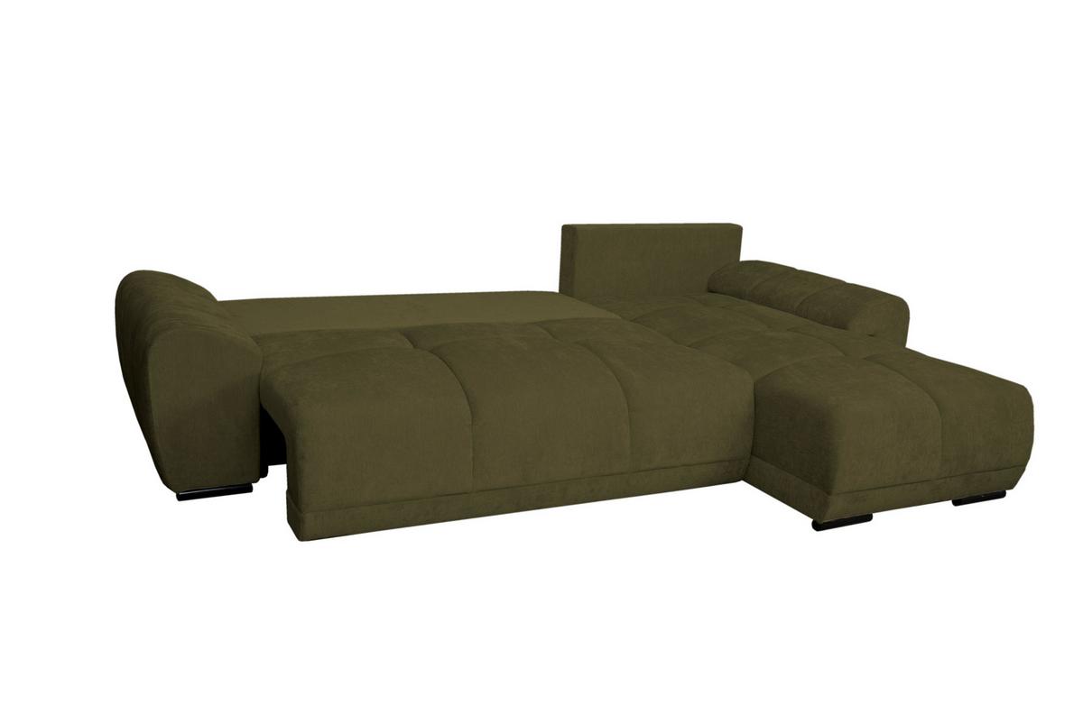 Kutna Garnitura Bonn - maslinasto zelena/crna, Moderno, tekstil/plastika (296/182cm)