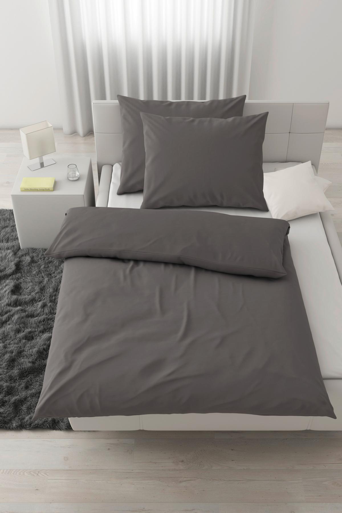 Bettwäsche Iris XXL Grau ca. 200x220cm - Grau, MODERN, Textil (200/220cm) - Modern Living