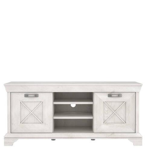Tv Komoda Kashmir - bijela/srebrne boje, Konvencionalno, drvni materijal/metal (147,4/66,6/48,2cm) - Premium Living