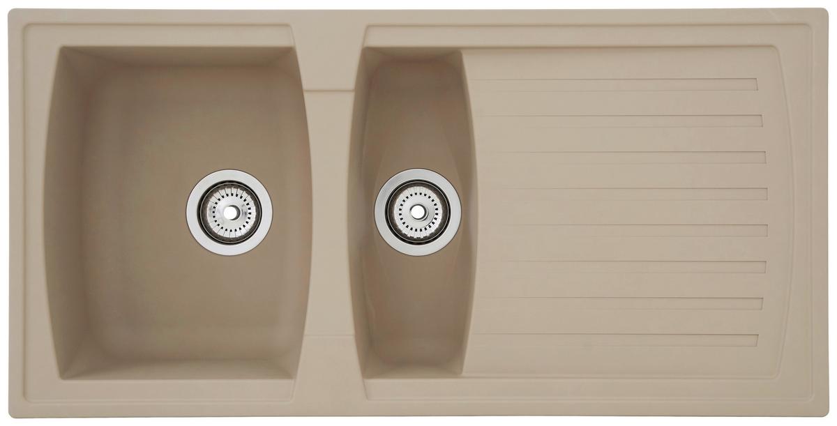 Einbauspüle Boston ca. 100x20x50 cm Beige - Beige, Trend, Glas/Kunststoff (100/20/50cm) - Respekta