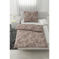 Posteljina Stitched Leaves 140x200/60x80cm - bež/svijetlo ljubičasta, tekstil (140/200cm) - Modern Living