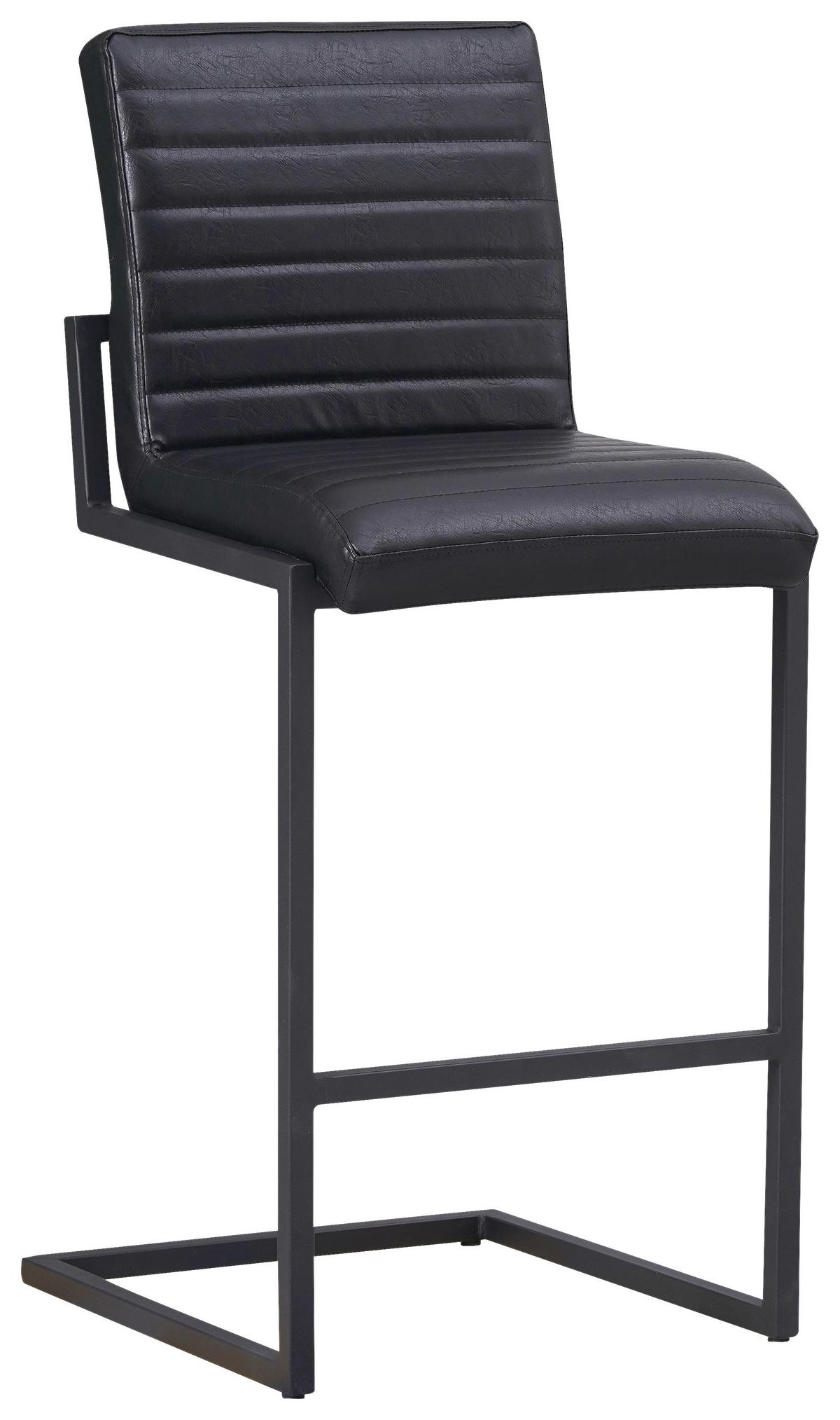 BARHOCKER-SET KUBIS - Schwarz, KONVENTIONELL, Textil/Metall (50/112/60cm) - MID.YOU