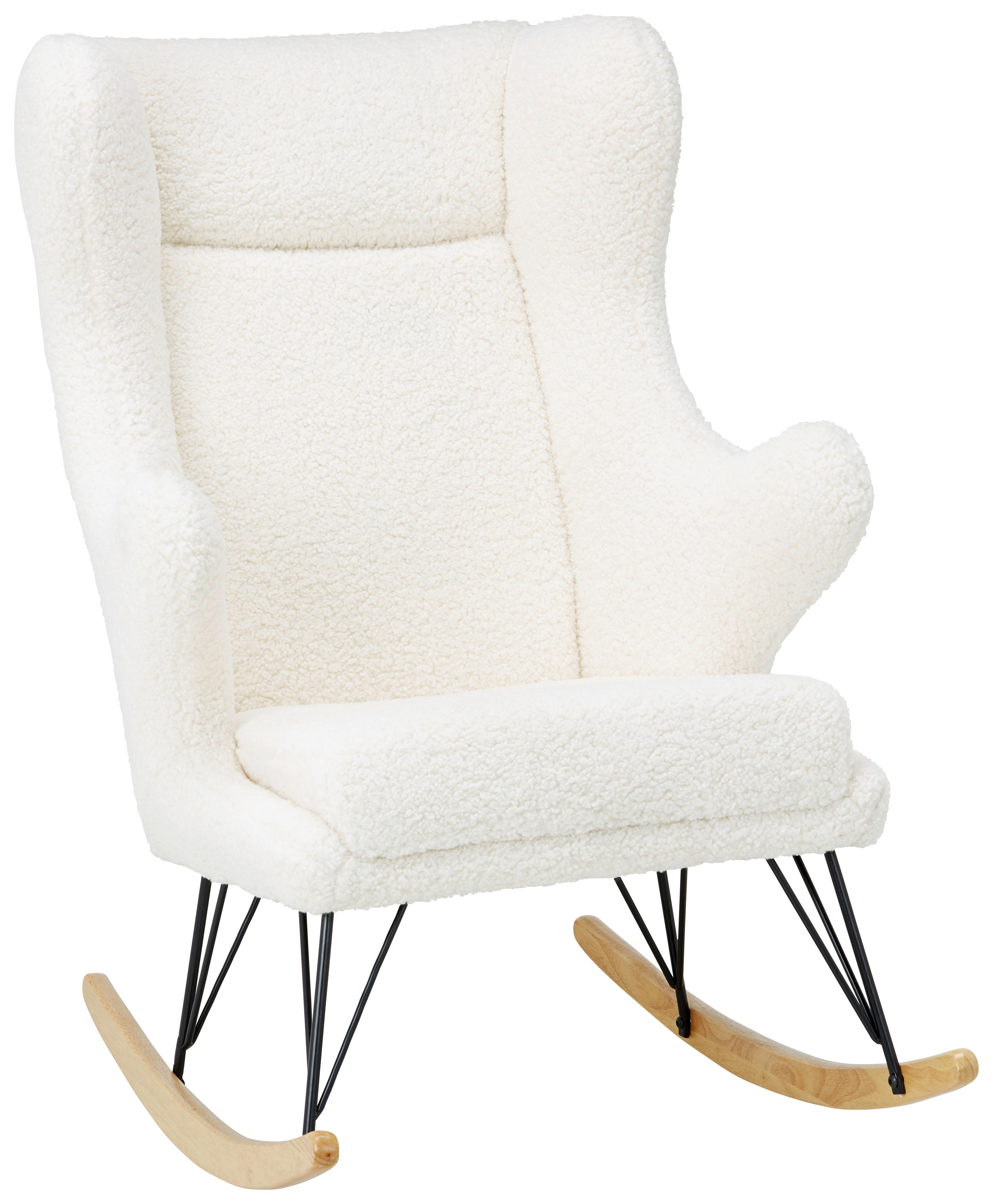 Schaukelstuhl in Creme - Creme/Schwarz, Romantik / Landhaus, Holz/Textil (76/111/109cm) - Zandiara