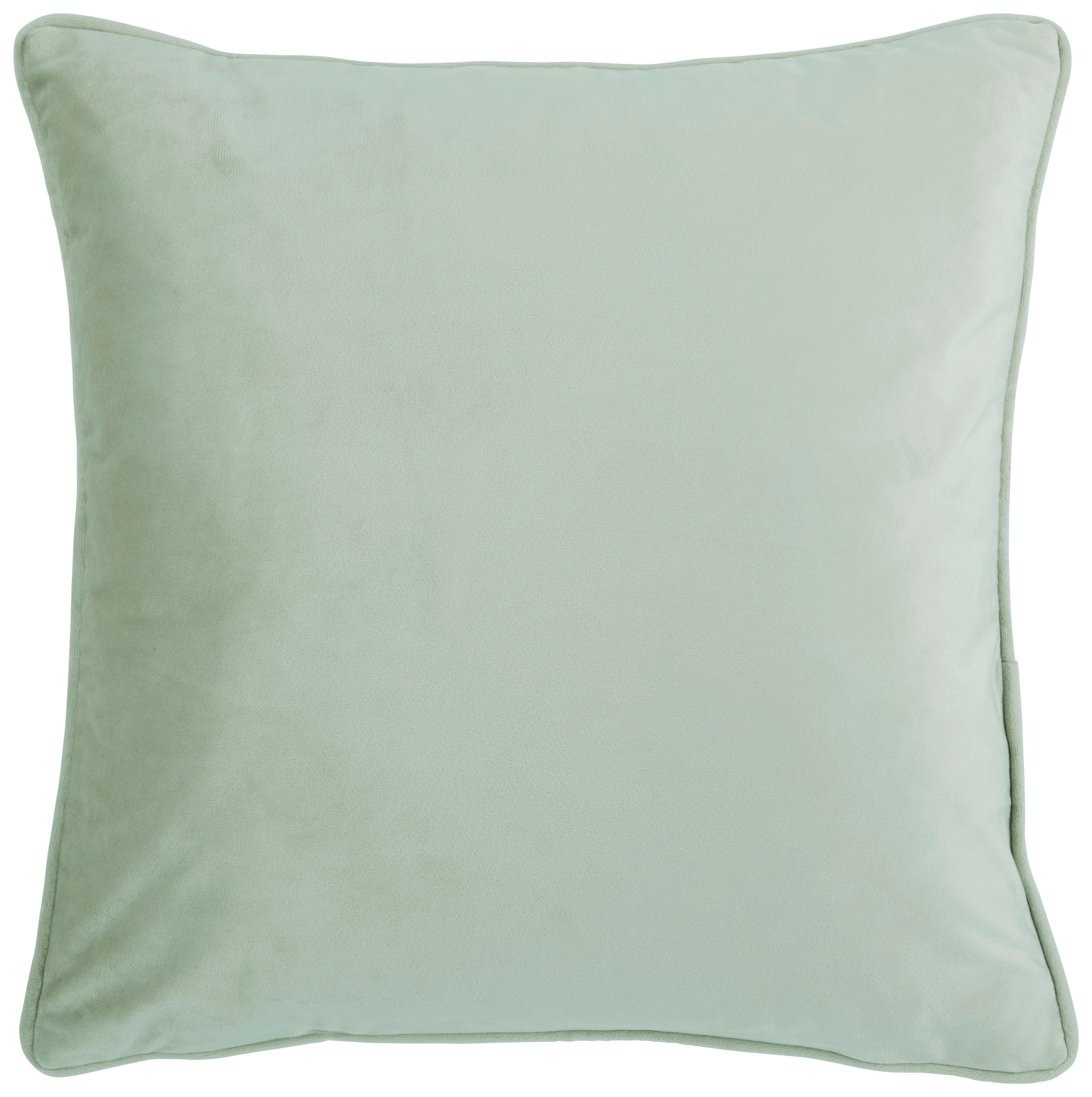 Zierkissen Viola in Salbeigrün ca. 45x45cm - Salbeigrün, Romantik / Landhaus (45/45cm) - Modern Living