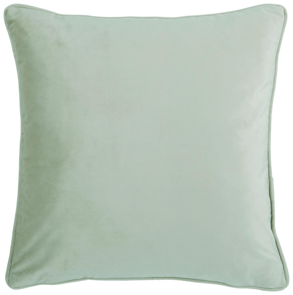 Zierkissen Viola in Salbeigrün ca. 45x45cm - Salbeigrün, Romantik / Landhaus (45/45cm) - Modern Living