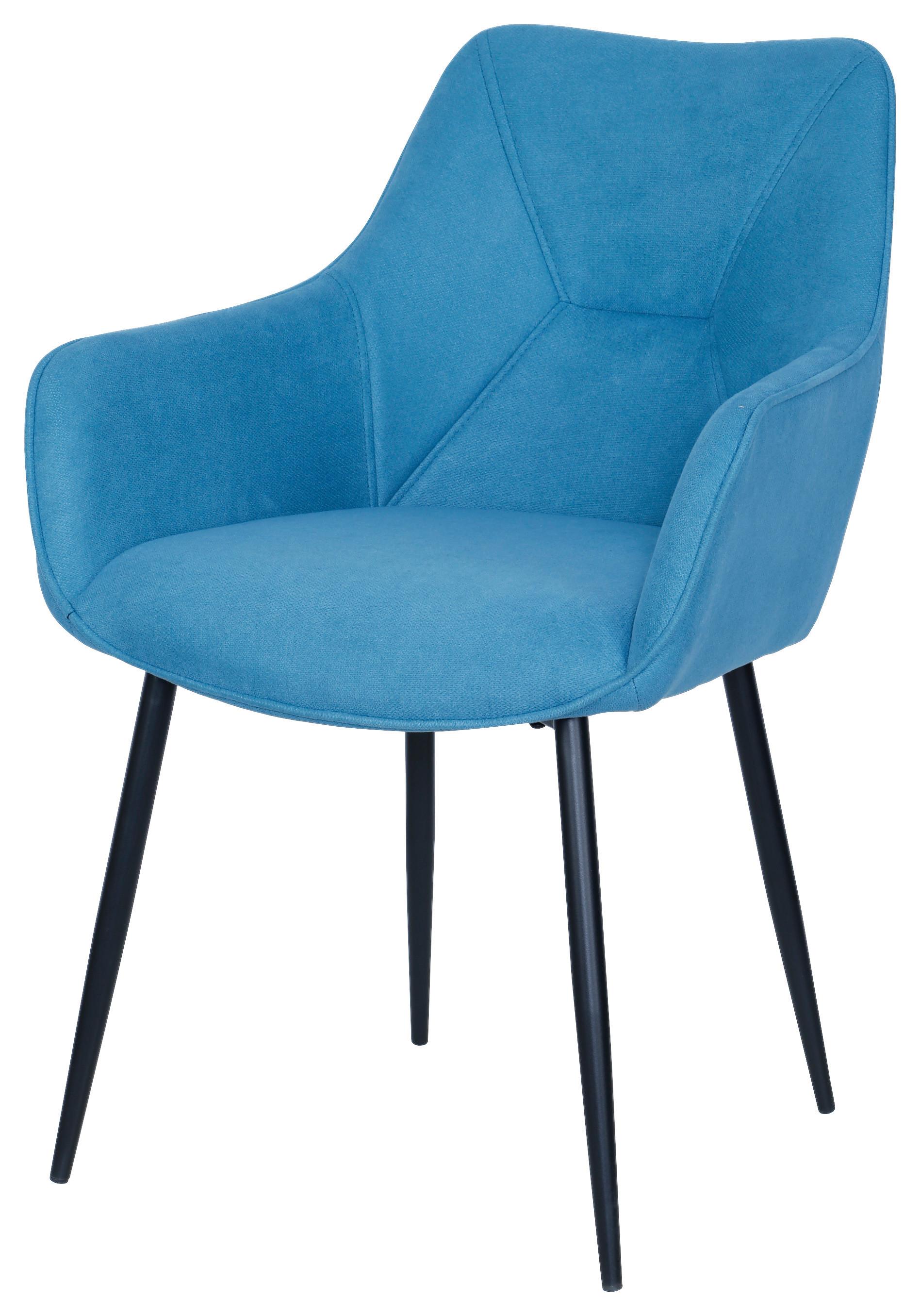STOL MED ARMSTÖD ELENA -TOP- - turkos/svart, Modern, metall/trä (57/85/60cm) - Mömax