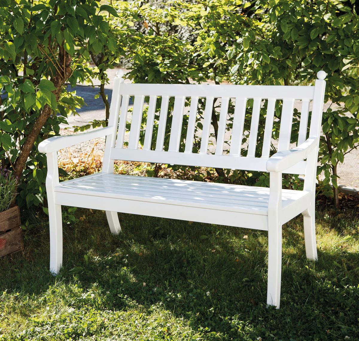 Gartenbank Weiß - Weiß, MODERN, Kunststoff (115/88/69cm) - Gardenson