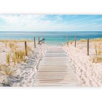 Fototapeta Holiday At The Seaside, 300x210cm - svetlo modra/bež, Trendi, tekstil (300/210cm) - artgeist