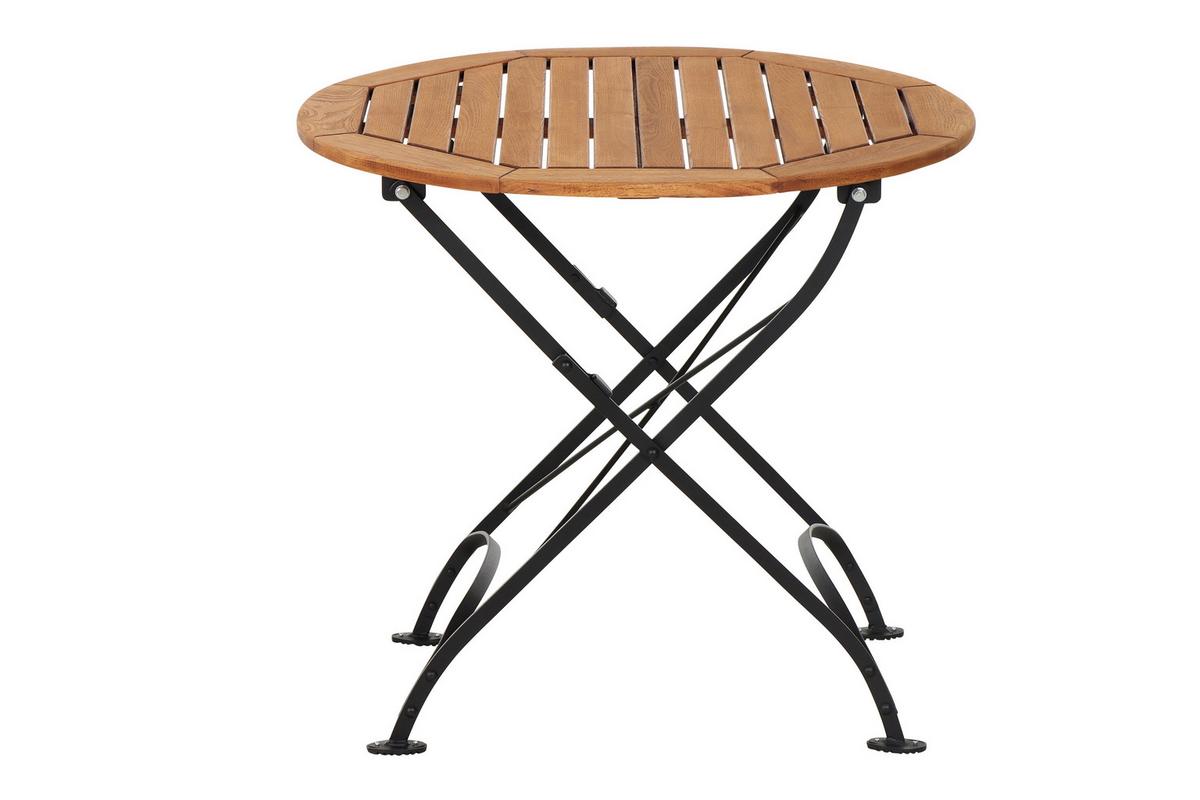 Siena Garden Gartentisch D: ca.85cm Robinie - Robinienfarben/Schwarz, KONVENTIONELL, Holz/Metall (85/85/78cm) - Siena Garden