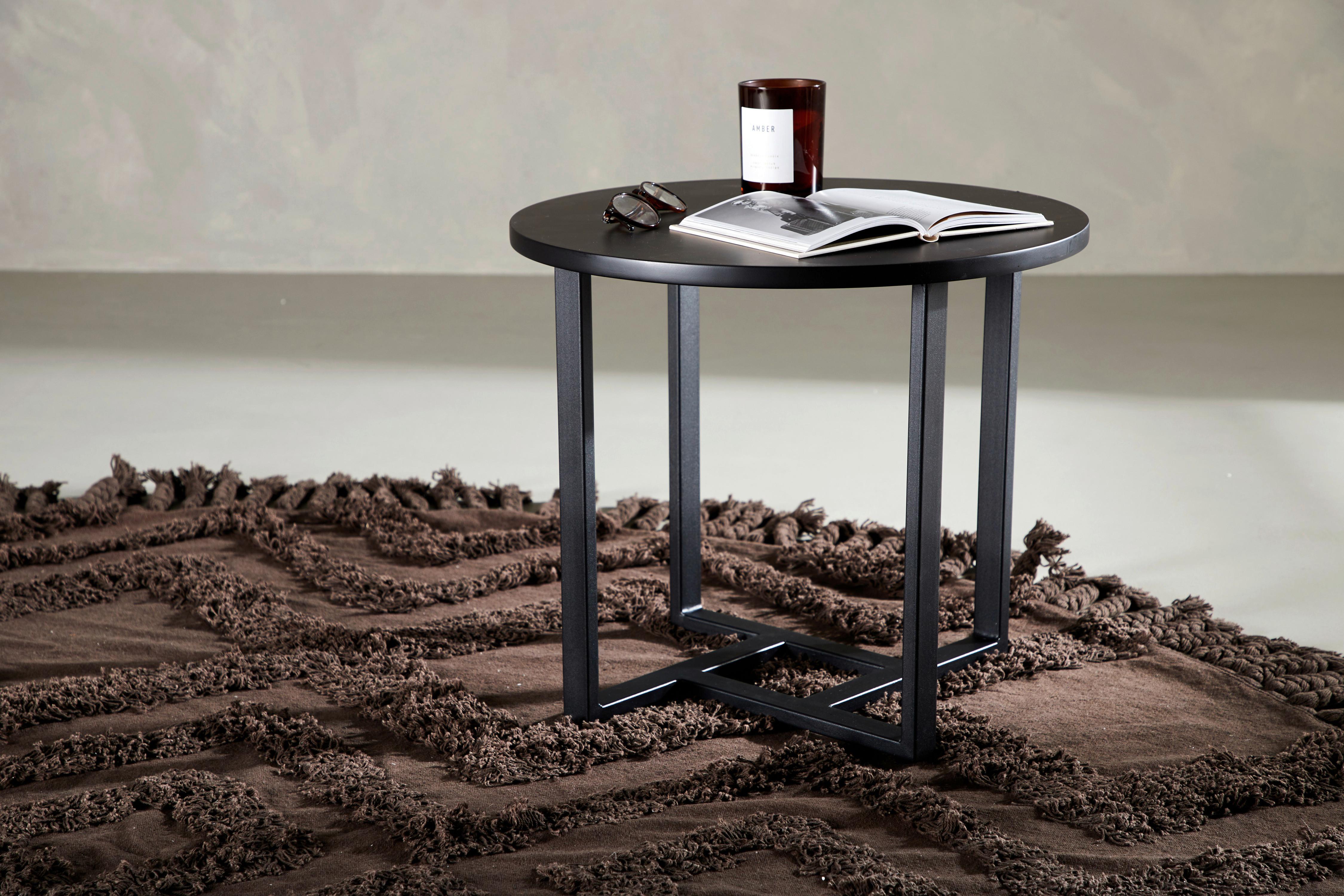 COUCHTISCH LAWTON - Schwarz, Design, Holz/Metall (50/50/45cm) - Livetastic